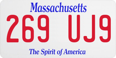 MA license plate 269UJ9