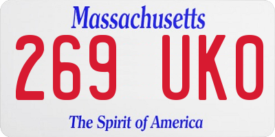 MA license plate 269UK0