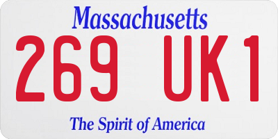 MA license plate 269UK1