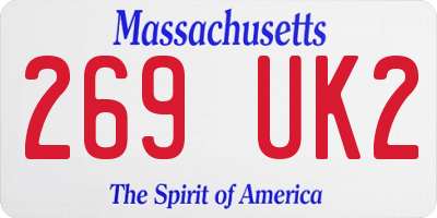 MA license plate 269UK2