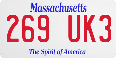 MA license plate 269UK3