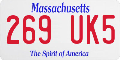 MA license plate 269UK5