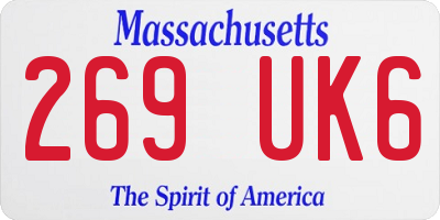 MA license plate 269UK6