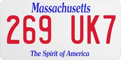MA license plate 269UK7