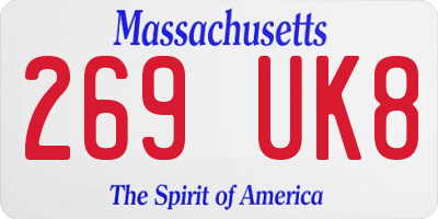 MA license plate 269UK8