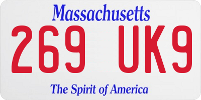 MA license plate 269UK9