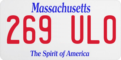 MA license plate 269UL0