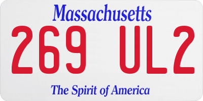 MA license plate 269UL2