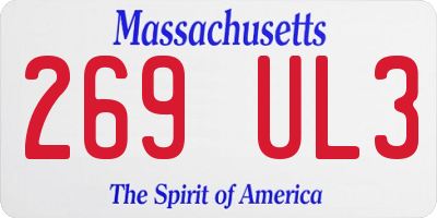 MA license plate 269UL3