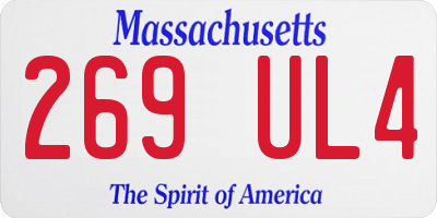 MA license plate 269UL4