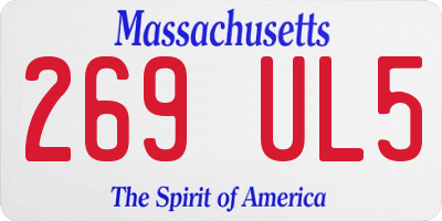 MA license plate 269UL5