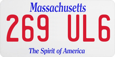 MA license plate 269UL6