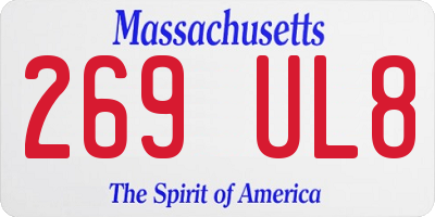 MA license plate 269UL8