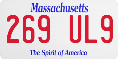 MA license plate 269UL9