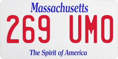 MA license plate 269UM0
