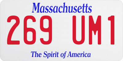 MA license plate 269UM1