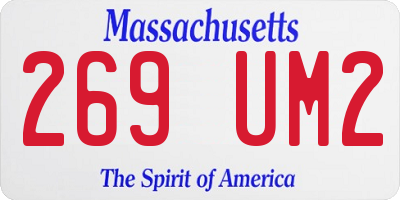 MA license plate 269UM2