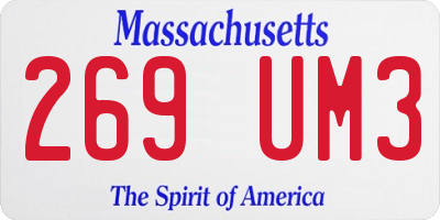 MA license plate 269UM3