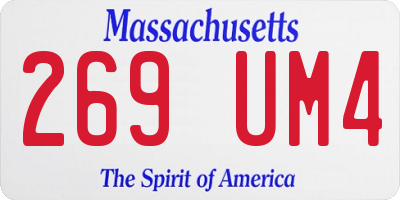 MA license plate 269UM4