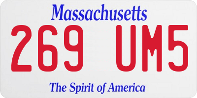 MA license plate 269UM5