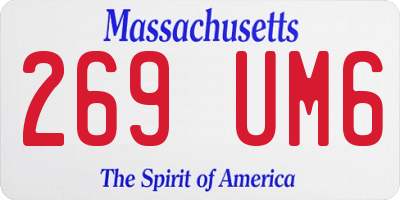 MA license plate 269UM6