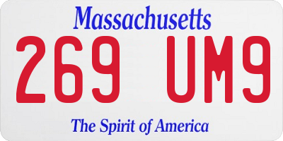 MA license plate 269UM9