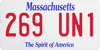 MA license plate 269UN1