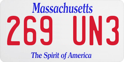 MA license plate 269UN3