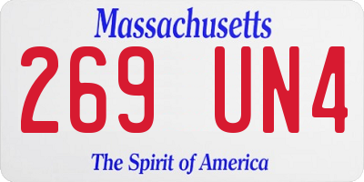MA license plate 269UN4