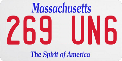 MA license plate 269UN6