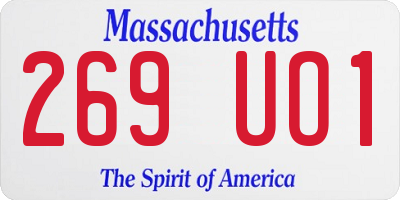 MA license plate 269UO1