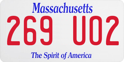 MA license plate 269UO2