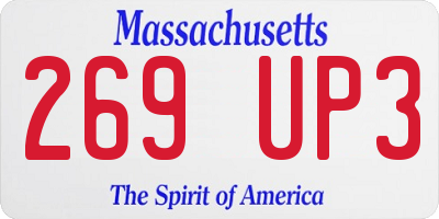 MA license plate 269UP3