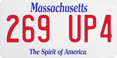 MA license plate 269UP4