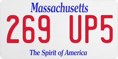 MA license plate 269UP5