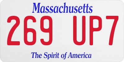 MA license plate 269UP7