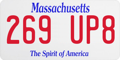 MA license plate 269UP8