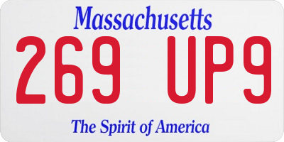MA license plate 269UP9