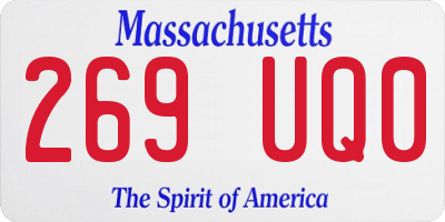 MA license plate 269UQ0