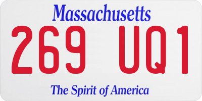 MA license plate 269UQ1