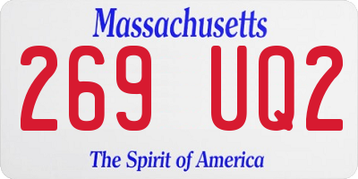 MA license plate 269UQ2