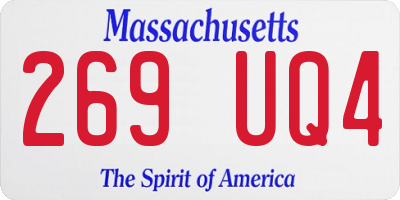 MA license plate 269UQ4