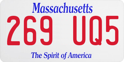 MA license plate 269UQ5