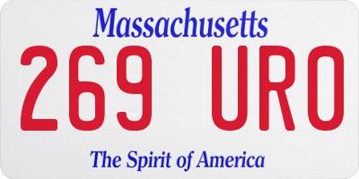 MA license plate 269UR0
