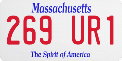MA license plate 269UR1