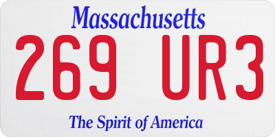 MA license plate 269UR3