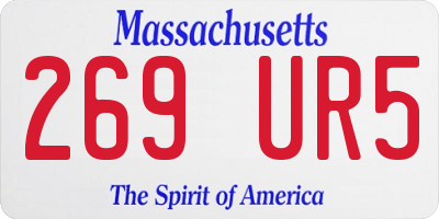 MA license plate 269UR5