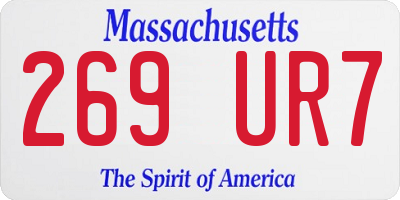 MA license plate 269UR7