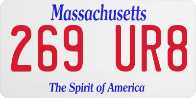 MA license plate 269UR8