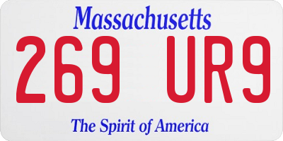 MA license plate 269UR9
